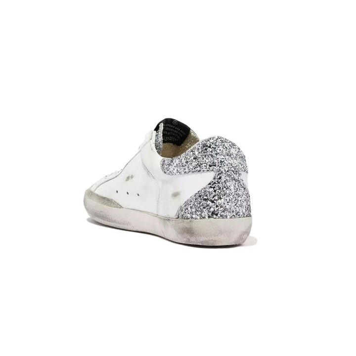Golden Goose Superstar in White and Silver glitter